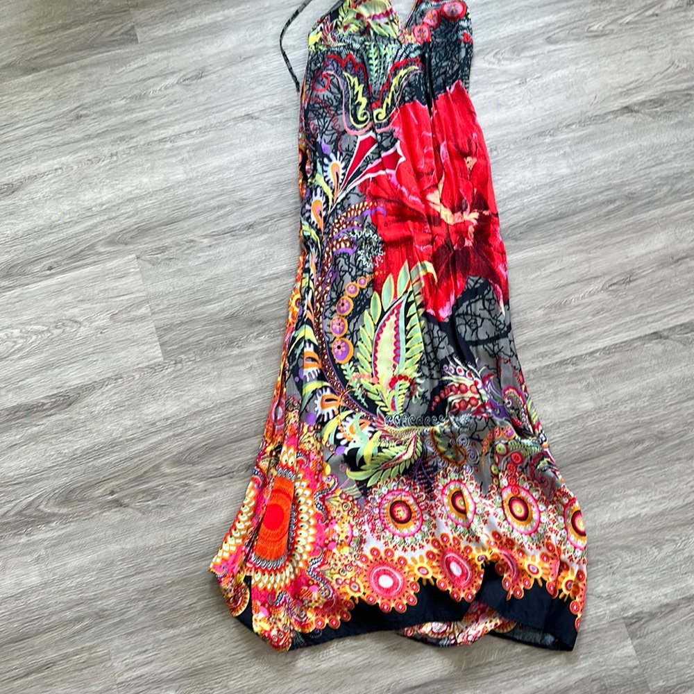 Desiguel halter print maxi dress